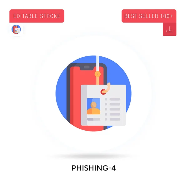 Phishing Gedetailleerde Ronde Platte Vector Pictogram Vector Geïsoleerde Concept Metafoor — Stockvector