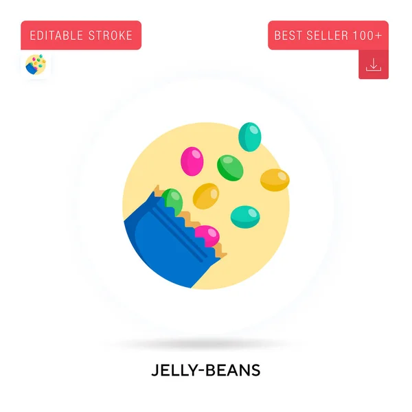 Jelly Beans Szczegółowy Okrągły Wektor Płaski Ikona Izolowane Ilustracje Pojęciowe — Wektor stockowy