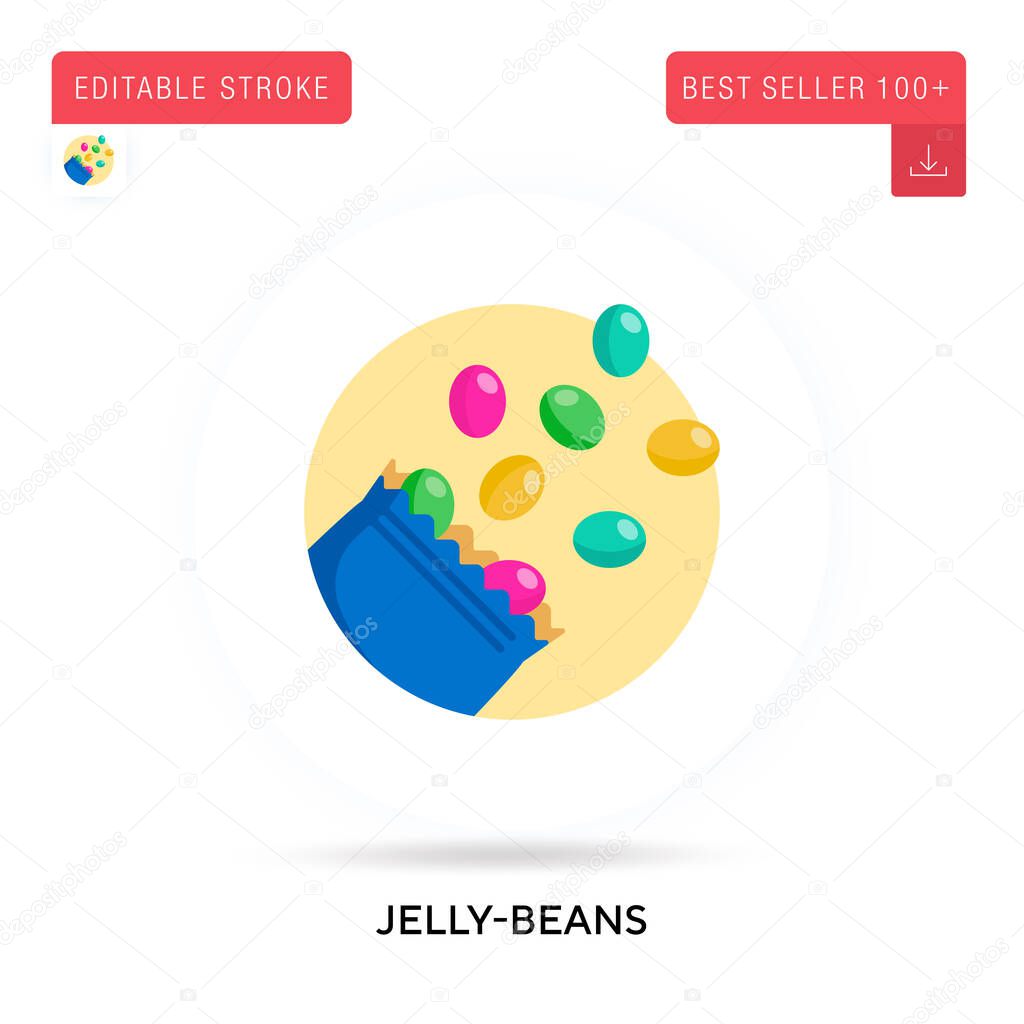 Jelly-beans detailed circular flat vector icon. Vector isolated concept metaphor illustrations.