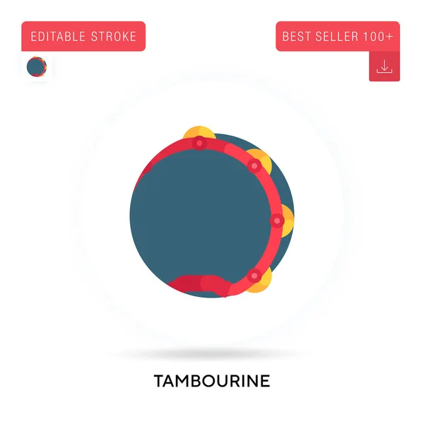 Tambourine Λεπτομερή Κυκλικό Επίπεδο Διάνυσμα Εικονίδιο Εικονογραφήσεις Διανυσματικών Μεμονωμένων Εννοιών — Διανυσματικό Αρχείο