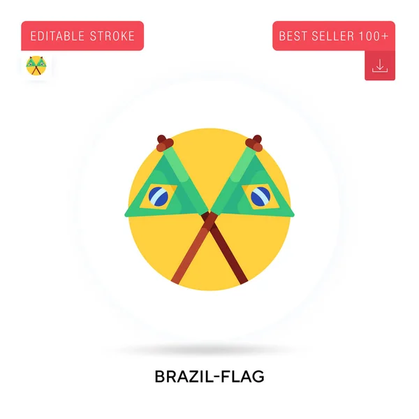 Σημαία Βραζιλίας Λεπτομερή Κυκλική Επίπεδη Διάνυσμα Εικονίδιο Εικονογραφήσεις Διανυσματικών Μεμονωμένων — Διανυσματικό Αρχείο