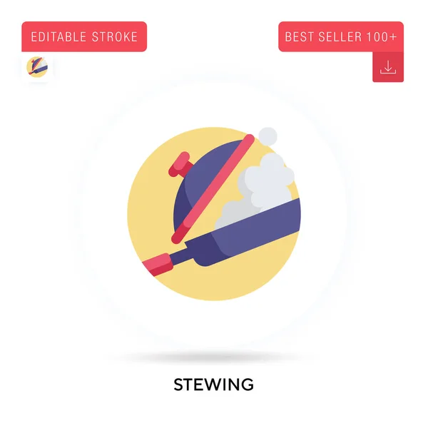 Stewing detailed circular flat vector icon. Vector isolated concept metaphor illustrations. — Stock Illustration Stewing Detailed Circular Flat Vector Icon Vector Isolated Concept Metaphor Vector Graphics