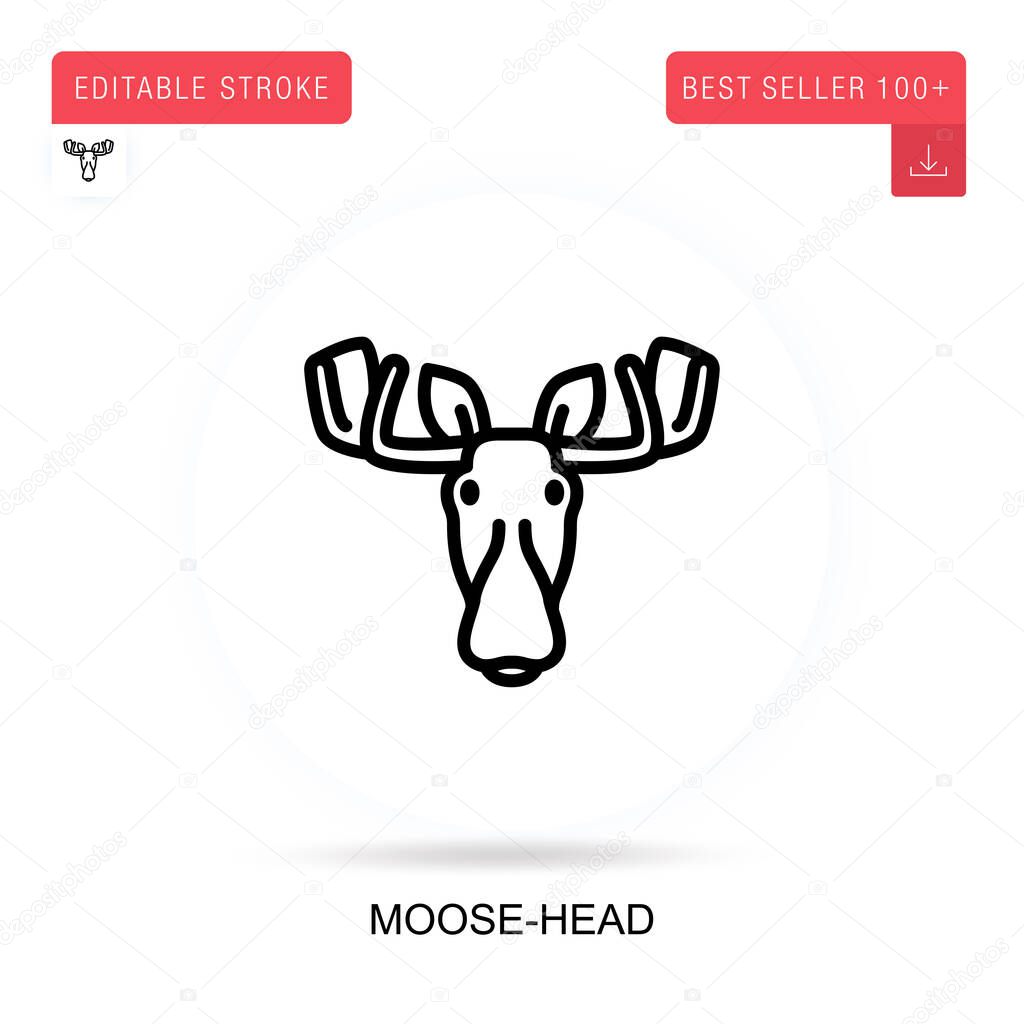 Moose-head vector icon. Vector isolated concept metaphor illustrations.