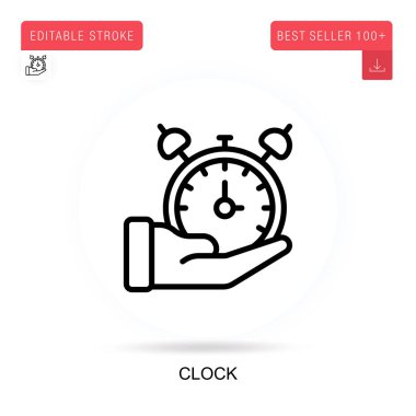 Saat vektör simgesi. Vektör izole kavram metaforları.