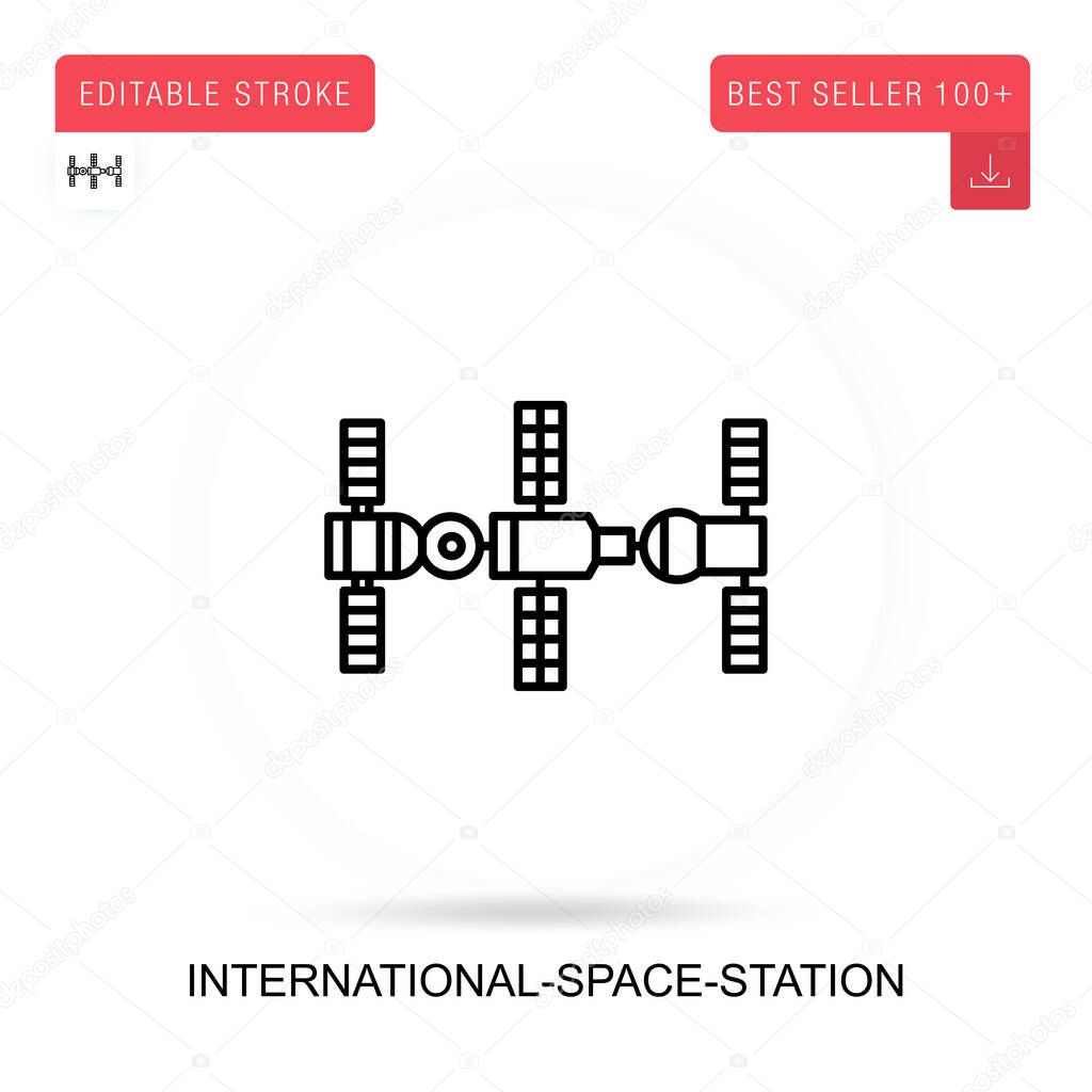 International-space-station vector icon. Vector isolated concept metaphor illustrations.