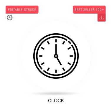 Saat vektör simgesi. Vektör izole kavram metaforları.