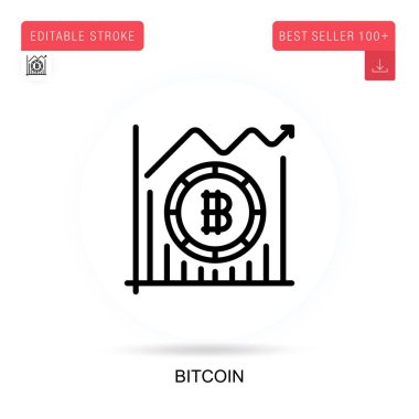Bitcoin vektör simgesi. Vektör izole kavram metaforları.