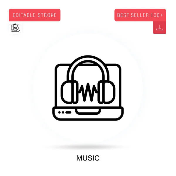 Ikona Wektora Muzyki Izolowane Ilustracje Pojęciowe Wektora — Wektor stockowy