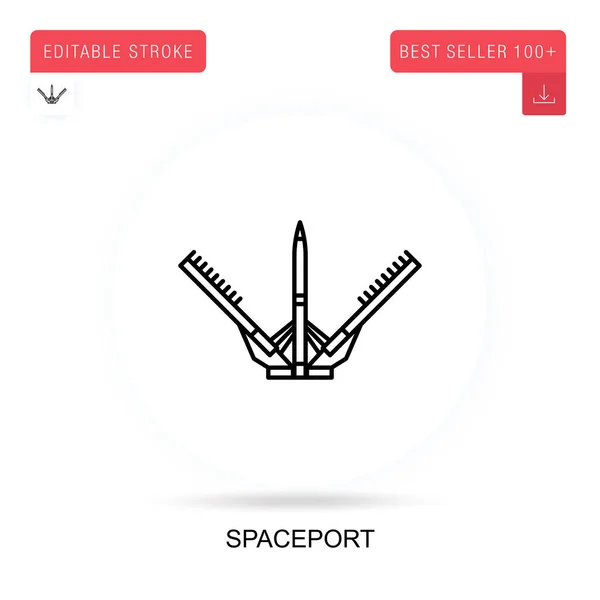 Spaceport Vektor Symbol Vektor Isolierte Konzeptmetapher Illustrationen — Stockvektor