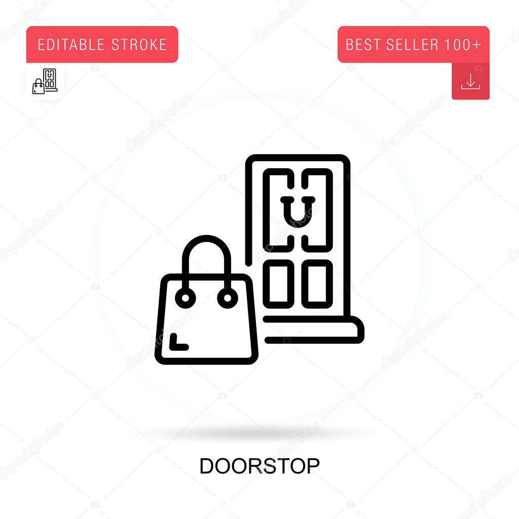 Doorstop vector icon. Vector isolated concept metaphor illustrations.