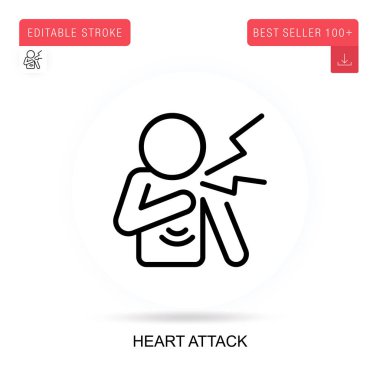Heart attack vector icon. Vector isolated concept metaphor illustrations. clipart