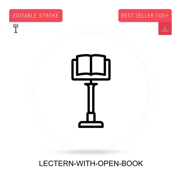 Lectern Open Book Vektorová Ikona Vektorové Izolované Koncepční Metafory — Stockový vektor