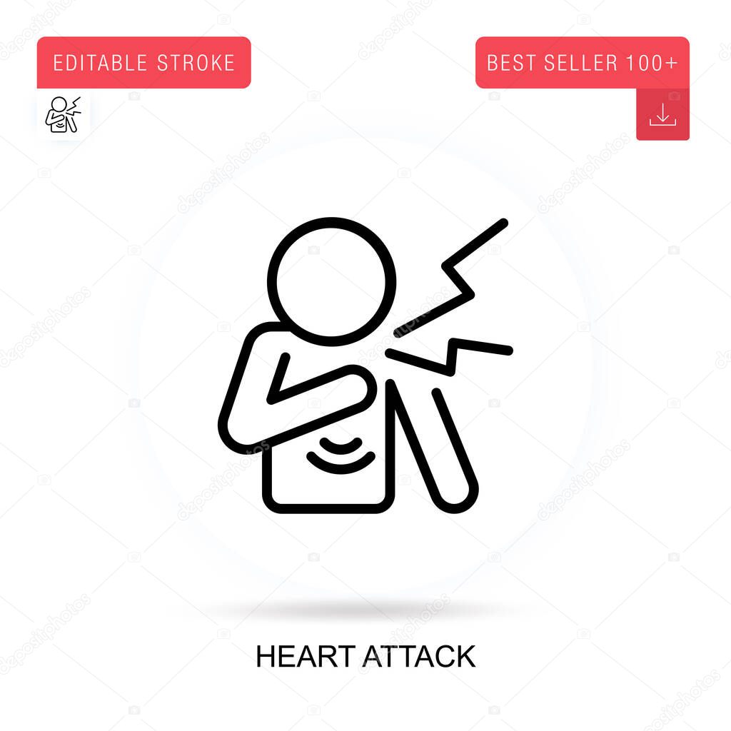 Heart attack vector icon. Vector isolated concept metaphor illustrations.
