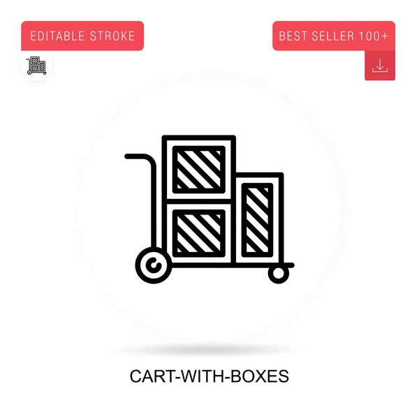 Cart Boxes Vektorsymbol Vektor Isolierte Konzeptmetapher Illustrationen — Stockvektor