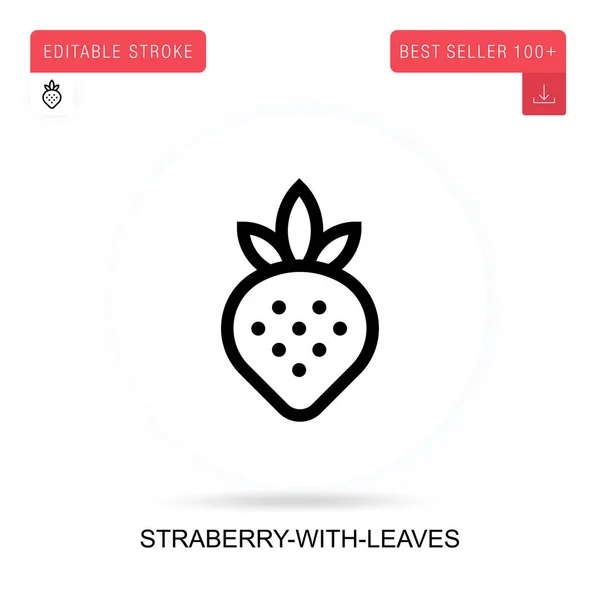 Ícone Vetorial Straberry Leaves Ilustrações Metáfora Conceito Isolado Vetorial —  Vetores de Stock