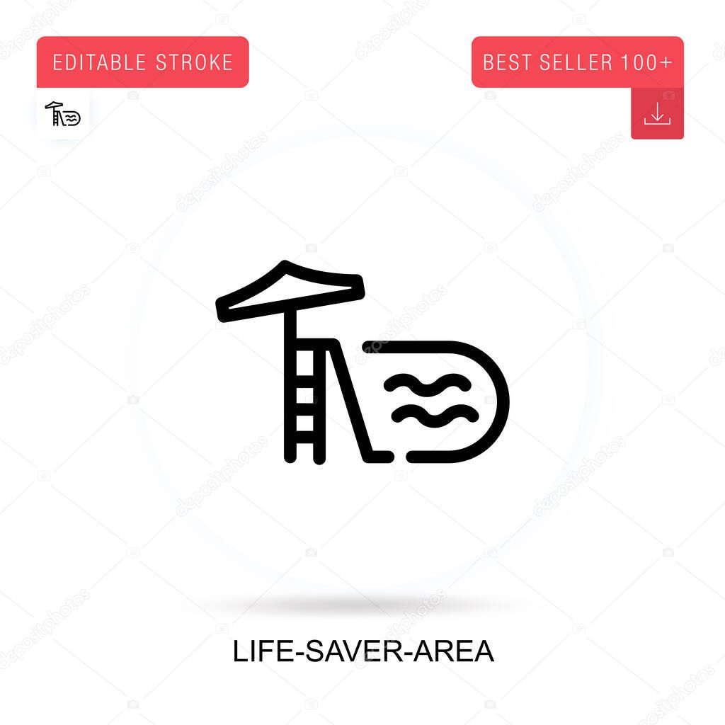 Life-saver-area vector icon. Vector isolated concept metaphor illustrations.