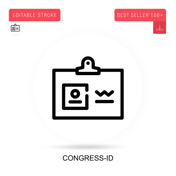 Congress-id vector icon. Vector isolated concept metaphor illustrations.