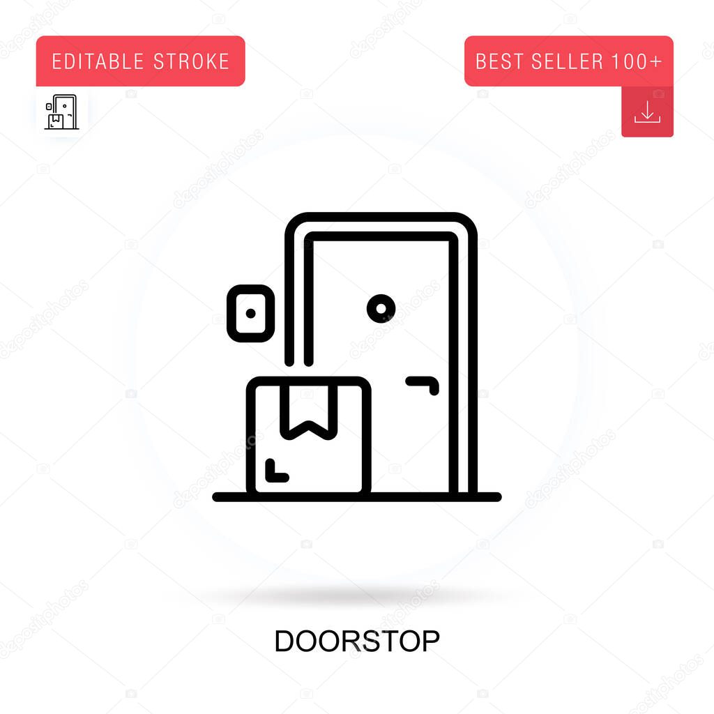 Doorstop vector icon. Vector isolated concept metaphor illustrations.