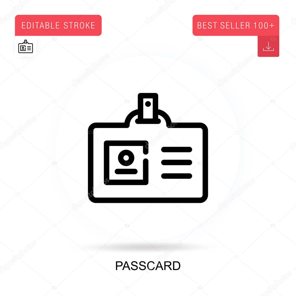 Passcard vector icon. Vector isolated concept metaphor illustrations.