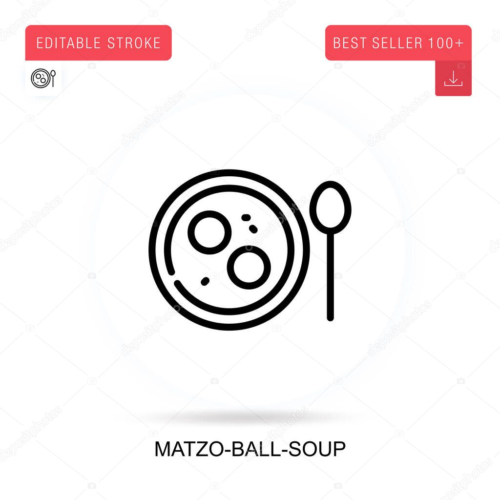 Matzo-ball-soup vector icon. Vector isolated concept metaphor illustrations.