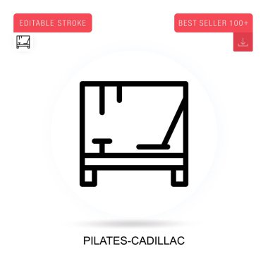 Pilates-Cadillac vektör simgesi. Vektör izole kavram metaforları.