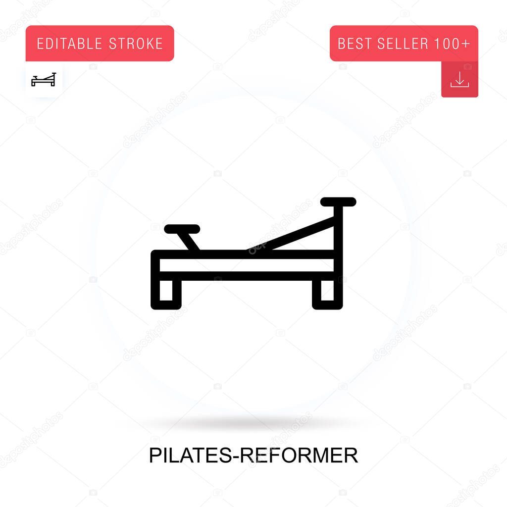 Pilates-reformer vector icon. Vector isolated concept metaphor illustrations.