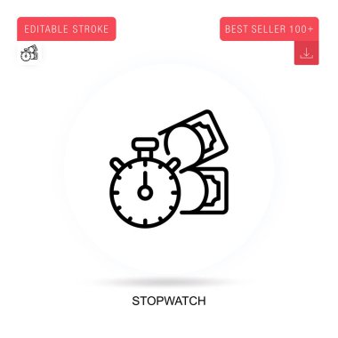 Stopwatch düz vektör simgesi. Vektör izole kavram metaforları.