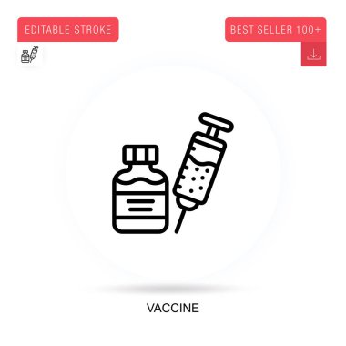 Aşı yassı vektör ikonu. Vektör izole kavram metaforları.