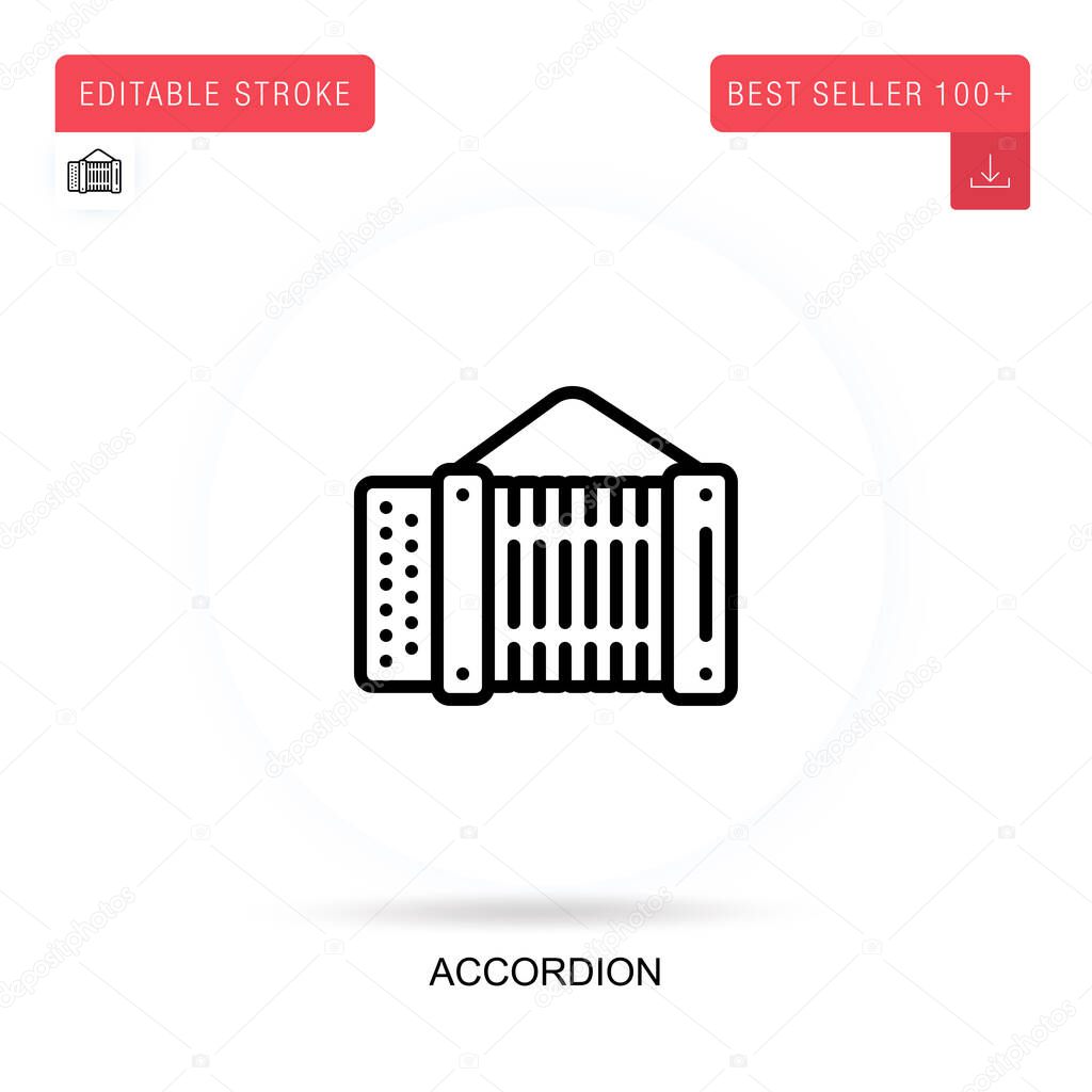 Accordion flat vector icon. Vector isolated concept metaphor illustrations.