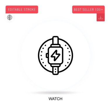 Düz vektör simgesini izle. Vektör izole kavram metaforları.