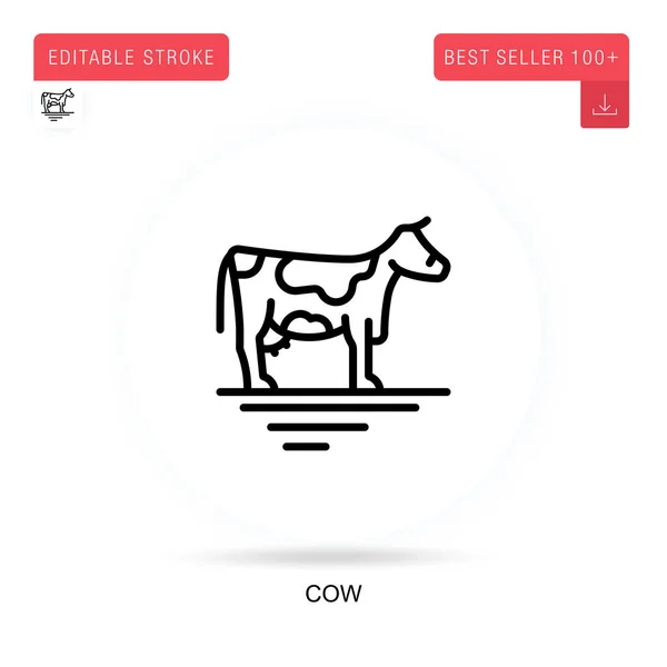 İnek düz vektör simgesi. Vektör izole kavram metaforları.