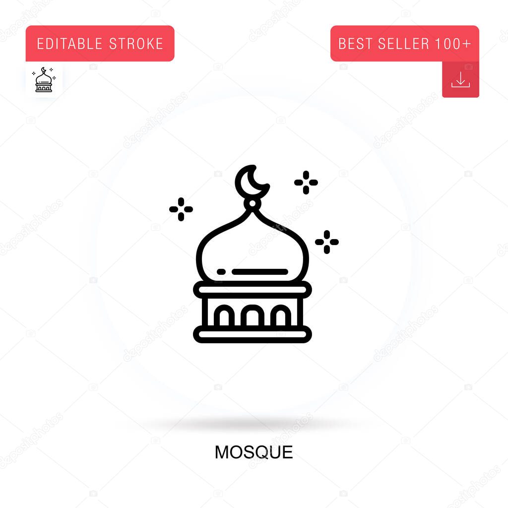 Mosque flat vector icon. Vector isolated concept metaphor illustrations.
