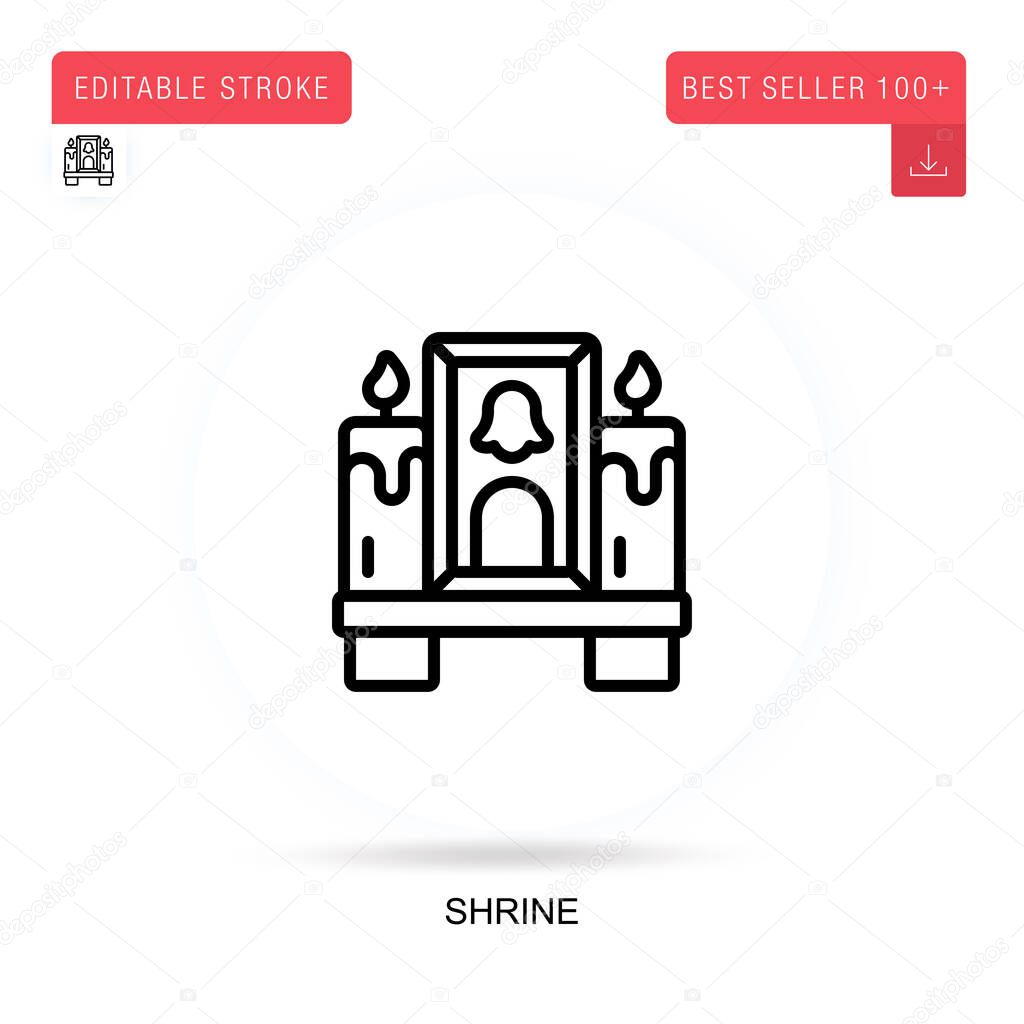 Shrine flat vector icon. Vector isolated concept metaphor illustrations.