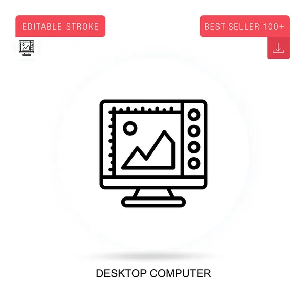 Desktop Computer Platte Vector Pictogram Vector Geïsoleerde Concept Metafoor Illustraties — Stockvector