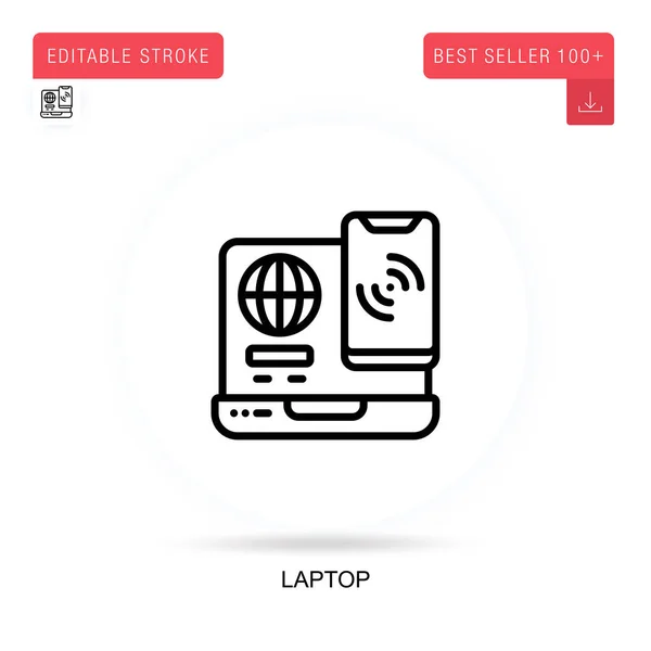 Laptop Flachvektorsymbol Vektor Isolierte Konzeptmetapher Illustrationen — Stockvektor
