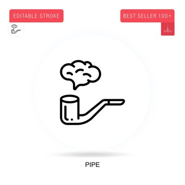 Boru düz vektör simgesi. Vektör izole kavram metaforları.