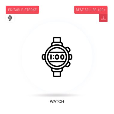 Düz vektör simgesini izle. Vektör izole kavram metaforları.