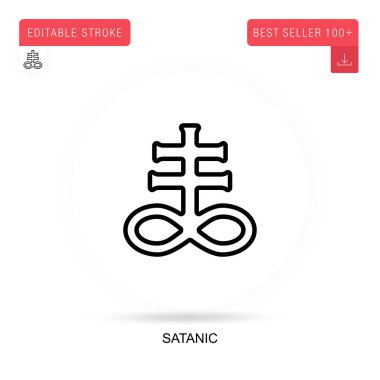 Satanic flat vector icon. Vector isolated concept metaphor illustrations. clipart