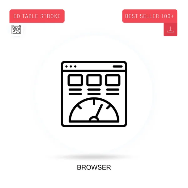 Browser Vlakke Vector Pictogram Vector Geïsoleerde Concept Metafoor Illustraties — Stockvector