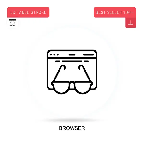 Browser Ícone Vetorial Plana Ilustrações Metáfora Conceito Isolado Vetorial —  Vetores de Stock
