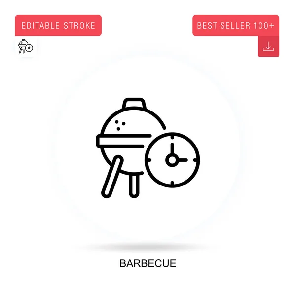 Barbecue Plat Vecteur Icône Illustrations Vectorielles Métaphore Concept Isolé — Image vectorielle