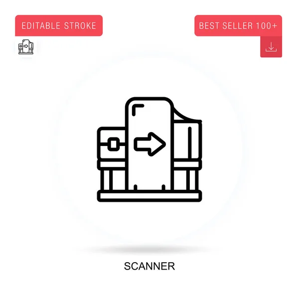 Flachvektorsymbol Des Scanners Vektor Isolierte Konzeptmetapher Illustrationen — Stockvektor