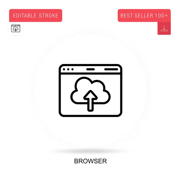 Browser Ícone Vetorial Plana Ilustrações Metáfora Conceito Isolado Vetorial —  Vetores de Stock