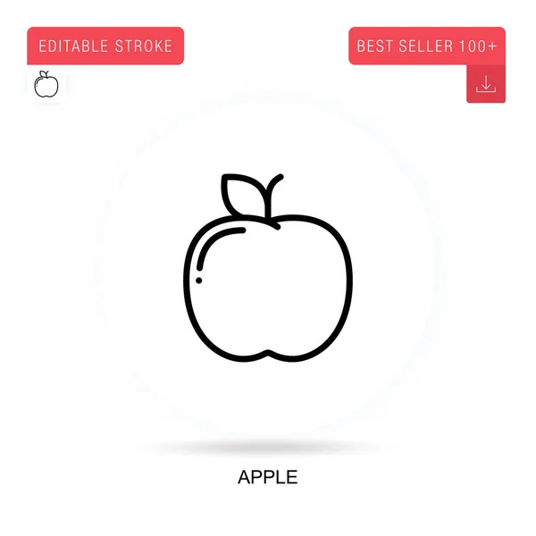 Apple Płaski Wektor Ikona Izolowane Ilustracje Pojęciowe Wektora — Wektor stockowy
