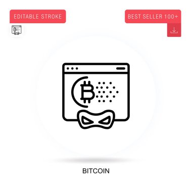 Bitcoin düz vektör simgesi. Vektör izole kavram metaforları.