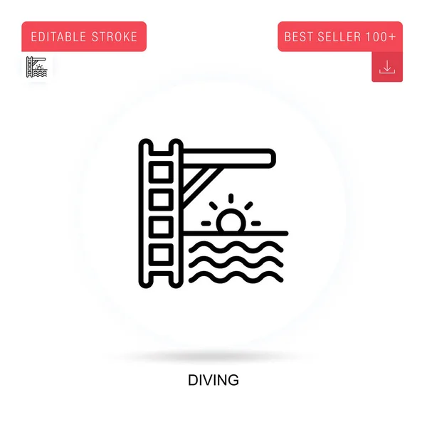 フラットベクトルアイコンをダイビング ベクトル分離概念メタファーイラスト — ストックベクタ