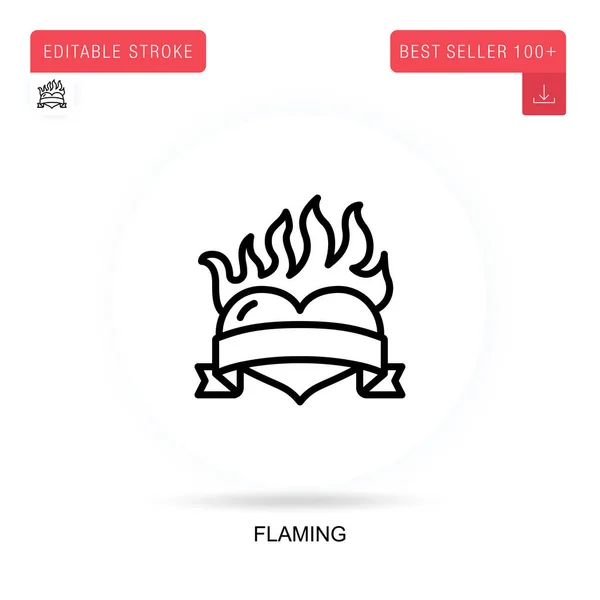 Flaming Icono Vector Plano Ilustraciones Metáforas Conceptuales Aisladas Vectoriales — Vector de stock