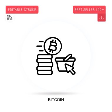 Bitcoin düz vektör simgesi. Vektör izole kavram metaforları.