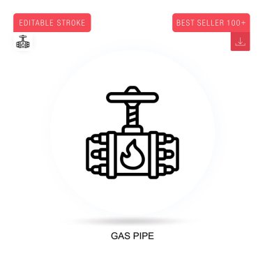 Gaz borusu düz vektör simgesi. Vektör izole kavram metaforları.