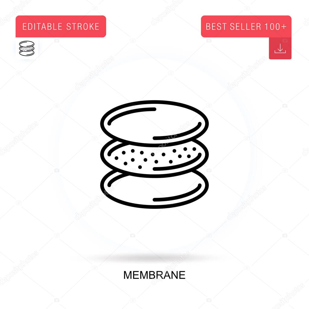 Membrane flat vector icon. Vector isolated concept metaphor illustrations.